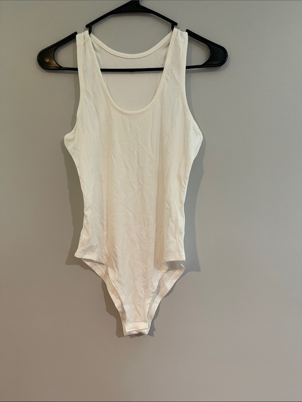 Classic White Ribbed Bodysuit - Women